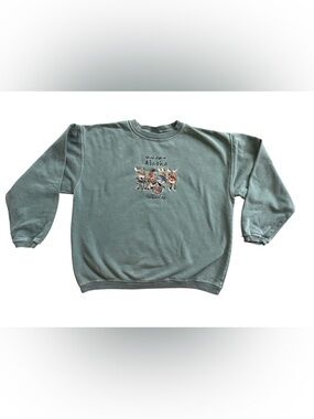Vintage Wildlife Alaska crewneck sweatshirt of moose in Talkeetna - Sage Green